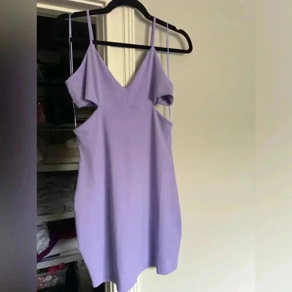NWT Susana Monaco Cutout Side String Thin Strap Mini Dress Provence Purple, L - Picture 12 of 12
